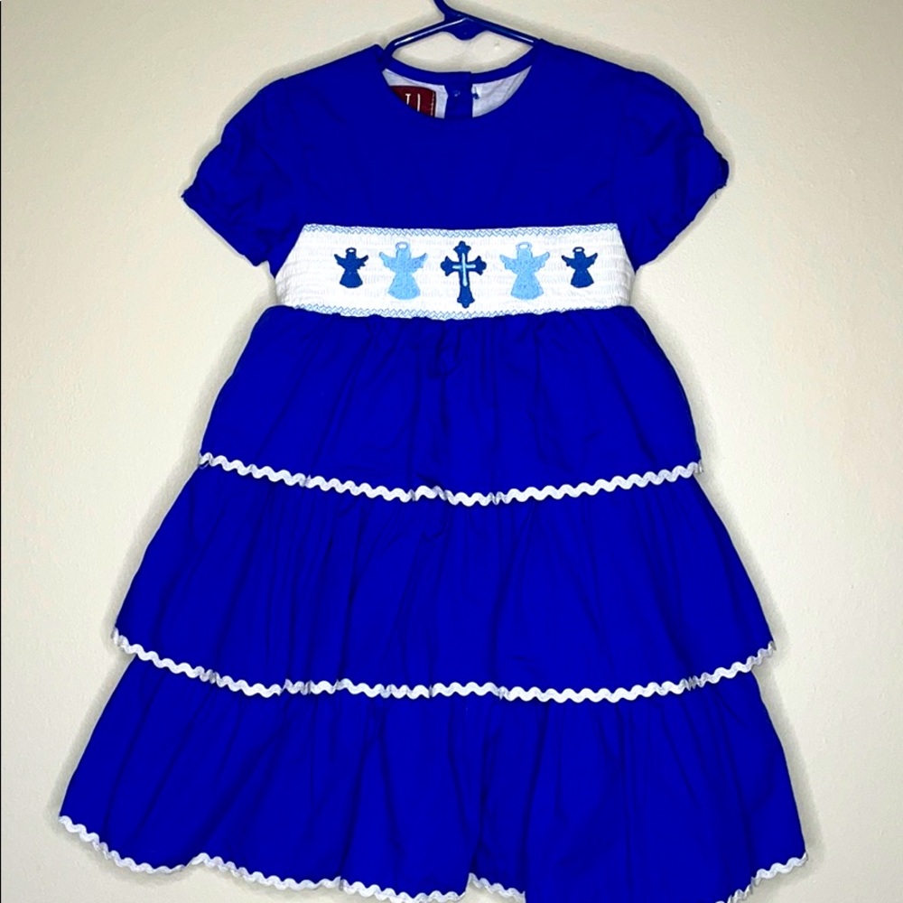 LIL CACTUS Blue Angels Tiered-Ruffle A-Line Dress